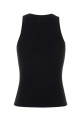 Black stretch cotton tank top AMI (FTP811JE0117)