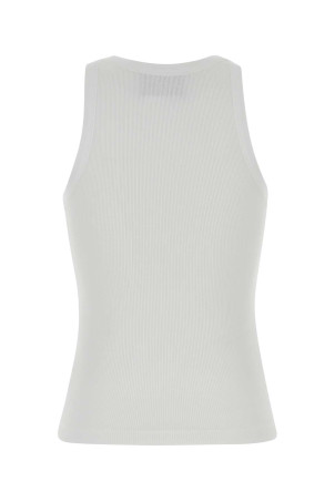 White stretch cotton tank top White AMI (FTP811JE0117)