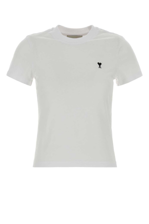 White cotton t-shirt White AMI (FTS347724)