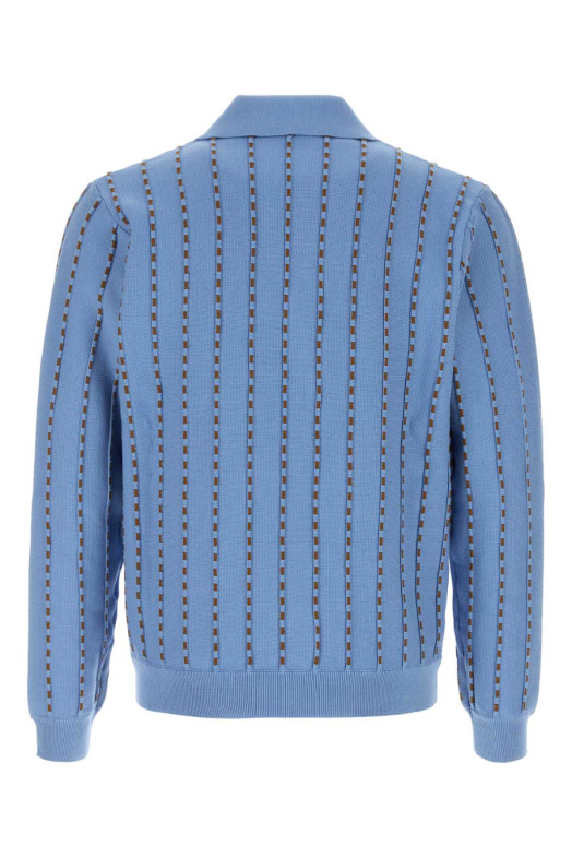 Cerulean blue cotton polo shirt FENDI (FZC171AWZ1)