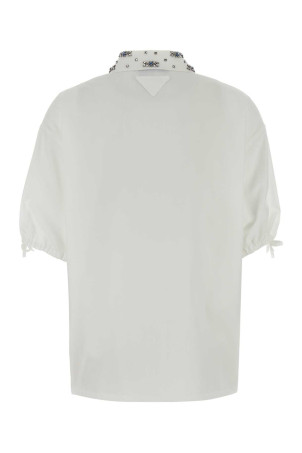 White poplin shirt Black PRADA (P450IRSOOO17DG)