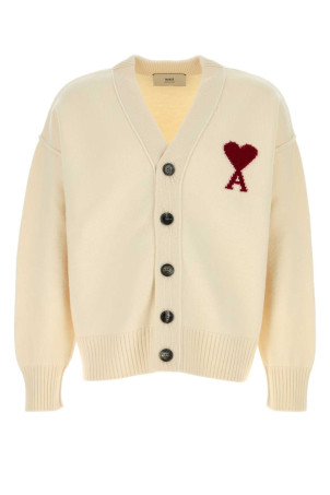 Ivory wool cardigan AMI (UKC367018)