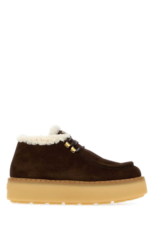 Dark brown suede loafers PRADA (1E630OFZD50JFT)