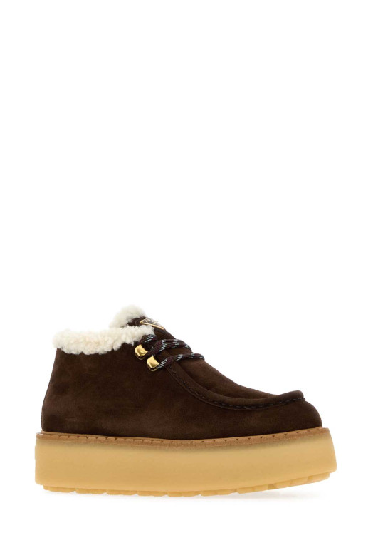 Dark brown suede loafers PRADA (1E630OFZD50JFT)
