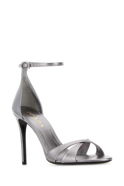 Silver leather sandals PRADA (1X288OF0953A9S)