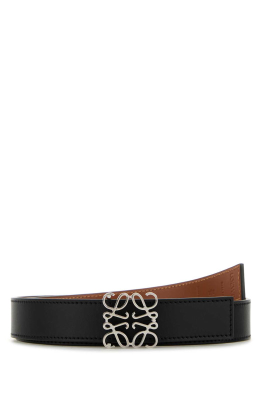Двусторонний ремень из чёрной кожи LOEWE (E821Z26X03)