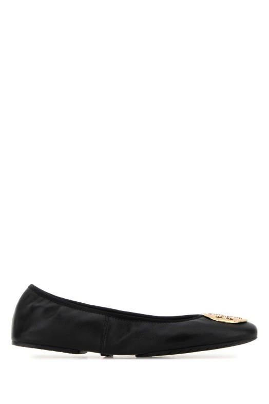 Black leather ballerinas Black TORY BURCH (177201)