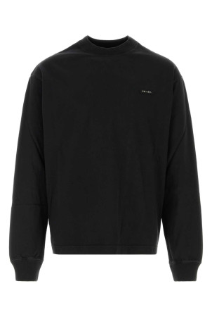 Black cotton sweatshirt Black PRADA (UJL47DSOOO6281)
