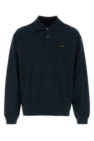 Navy blue cotton polo shirt Blue PRADA (UJL48DSOOO6281)