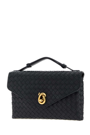Шкіряна сумочка Knot Lock від BOTTEGA VENETA темно-синього кольору (817191V08Z0)