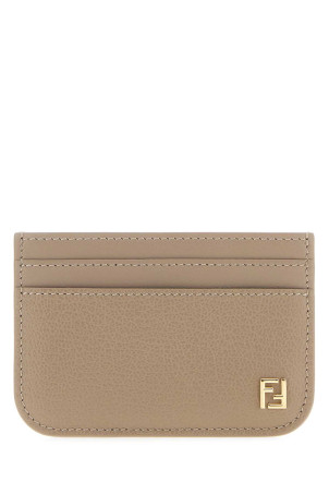 Dove grey leather FF card holder FENDI (8M0586B08E)