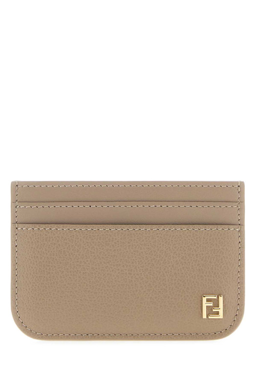 Dove grey leather FF card holder FENDI (8M0586B08E)