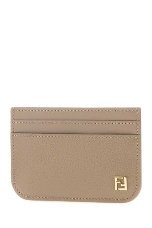 Dove grey leather FF card holder FENDI (8M0586B08E)