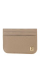 Dove grey leather FF card holder FENDI (8M0586B08E)