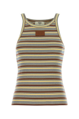 Embroidered cotton tank top FENDI (FS7966AW88)