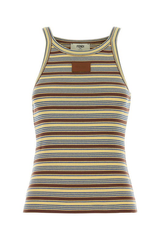 Embroidered cotton tank top FENDI (FS7966AW88)