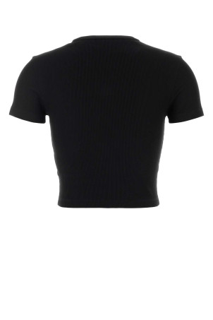 Black stretch cotton t-shirt FENDI (FS8110AW87)