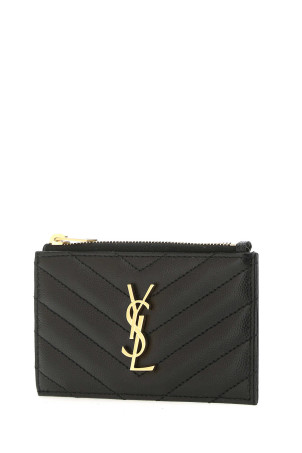 Black leather card holder Black SAINT LAURENT (607915BOW01)