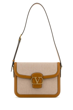 Two-tone canvas and leather 9TO5 shoulder bag VALENTINO GARAVANI (6W2B0R15CJP)