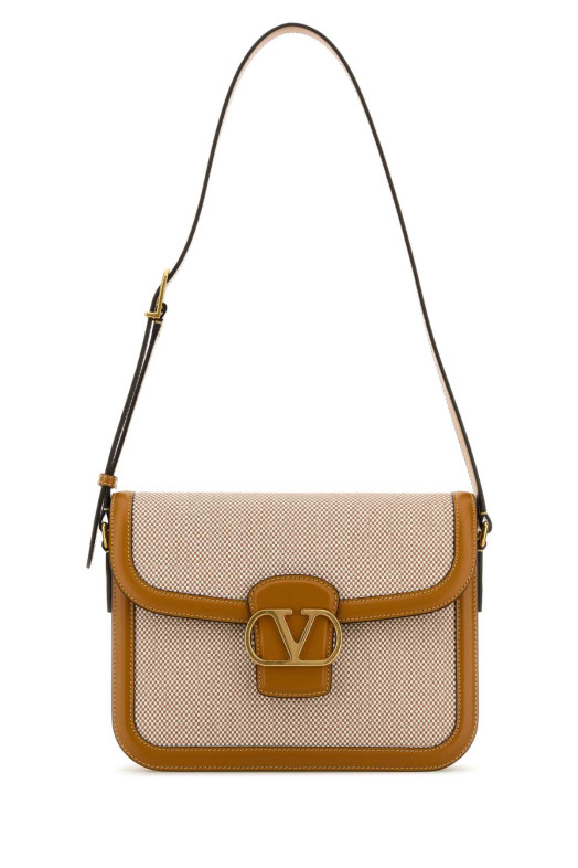 Two-tone canvas and leather 9TO5 shoulder bag VALENTINO GARAVANI (6W2B0R15CJP)