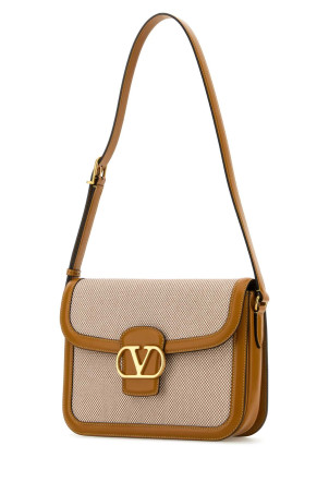 Two-tone canvas and leather 9TO5 shoulder bag VALENTINO GARAVANI (6W2B0R15CJP)