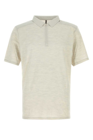 Melange light grey wool blend Frame polo shirt VEILANCE (X000007208)