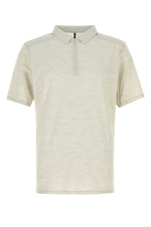 Melange light grey wool blend Frame polo shirt VEILANCE (X000007208)