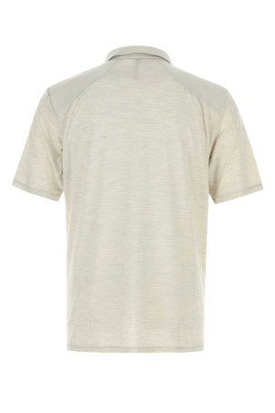 Melange light grey wool blend Frame polo shirt VEILANCE (X000007208)