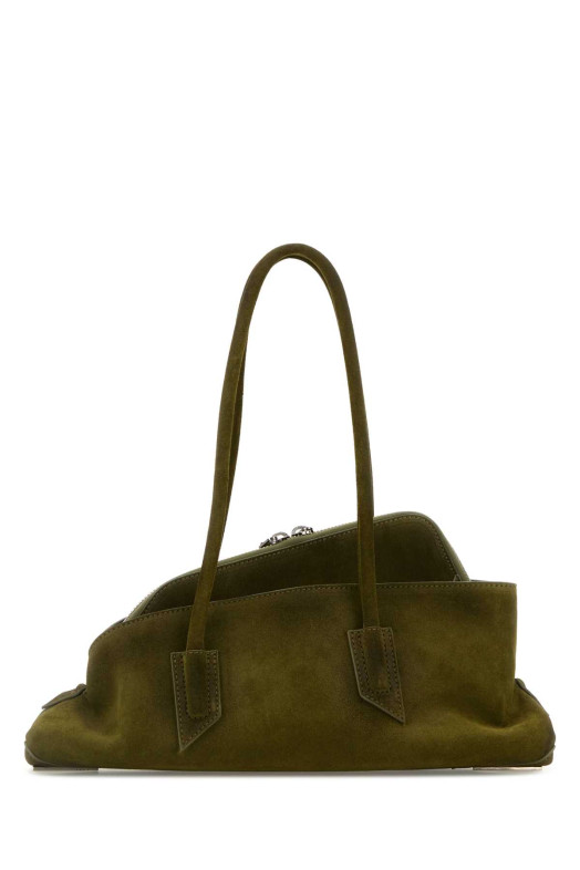 Маленькая сумочка La Passeggiata из замши оливкового цвета от THE ATTICO (250WAH00058LBT108AA)