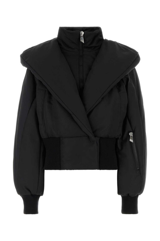 Black cotton blend padded jacket White THE ATTICO (261WCB00117CCP111AA)