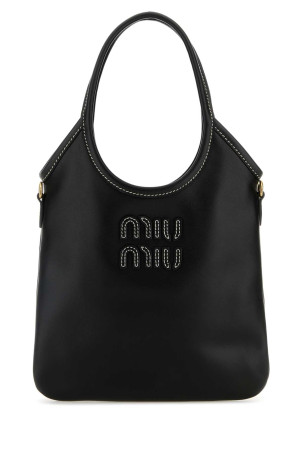 Черная кожаная сумка для покупок Black MIU MIU (5BA281VOLN2CRW)