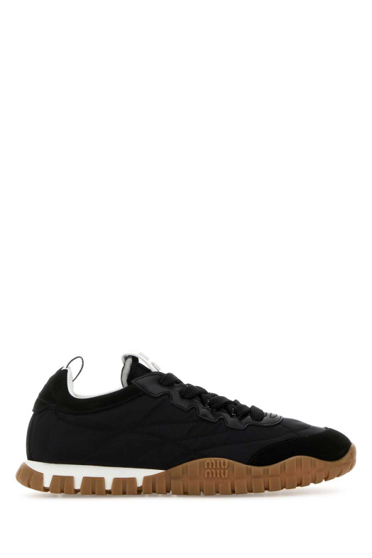 Black Re-Nylon and suede sneakers Black MIU MIU (5E417EF005ZJM)