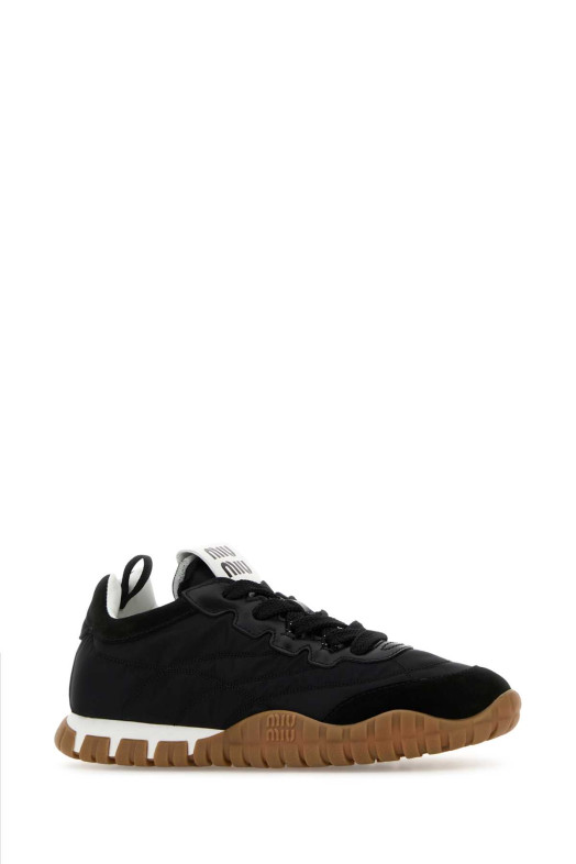 Black Re-Nylon and suede sneakers Black MIU MIU (5E417EF005ZJM)
