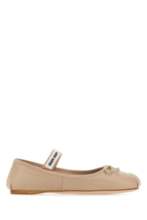 Powder pink leather ballerinas MIU MIU (5F794DFDX05XUU)