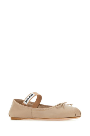 Powder pink leather ballerinas MIU MIU (5F794DFDX05XUU)