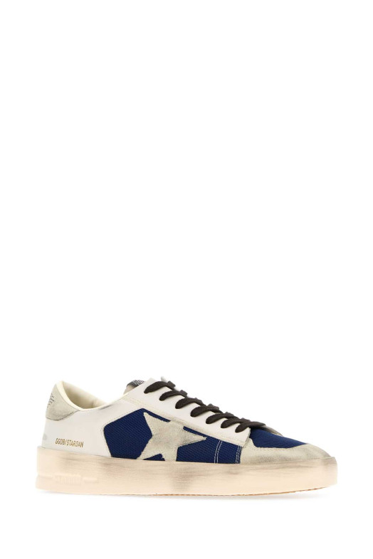 Двухцветные кожано-холщовые кроссовки Stardan от GOLDEN GOOSE DELUXE BRAND (GMF00128F008759)