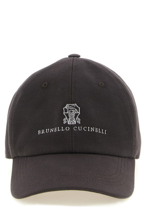 Кепка з вишитим логотипом, коричнева BRUNELLO CUCINELLI M252D9850CSN11