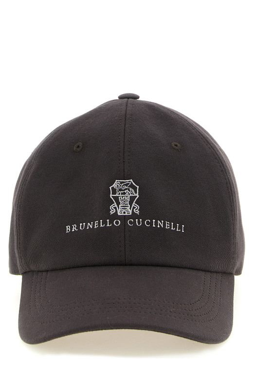 Logo embroidery cap Brown