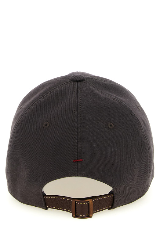 Logo embroidery cap Brown