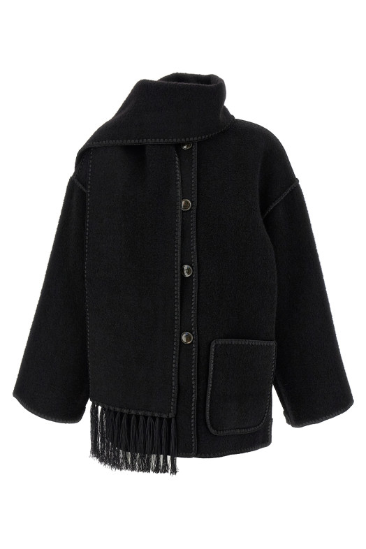 'Embroidered Scarf Jacket Harvest' coat Black