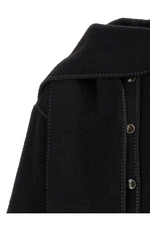 'Embroidered Scarf Jacket Harvest' coat Black