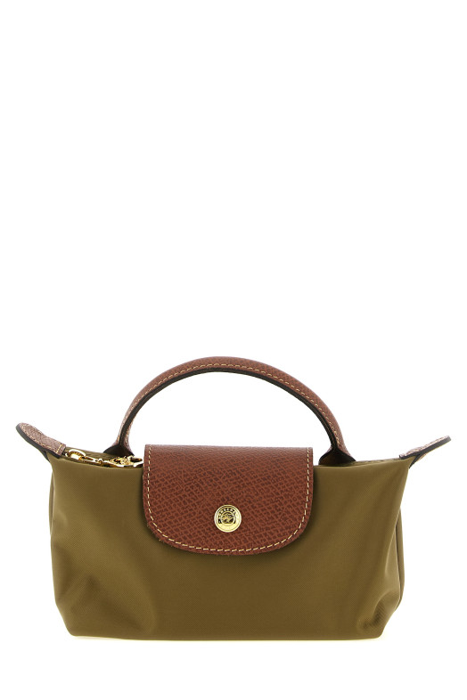 Clutch bag with 'Le Pliage Original' handle Green
