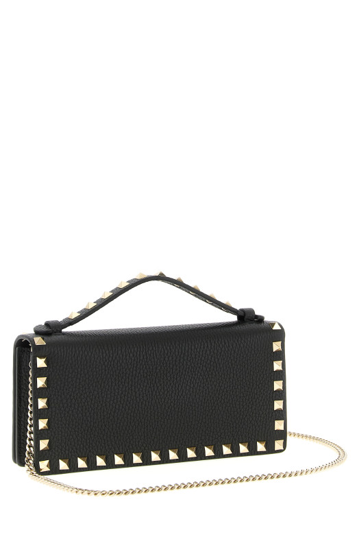 Кошелек Valentino Garavani «Rockstud» на цепочке, черный W2P0AK2VSH0NO