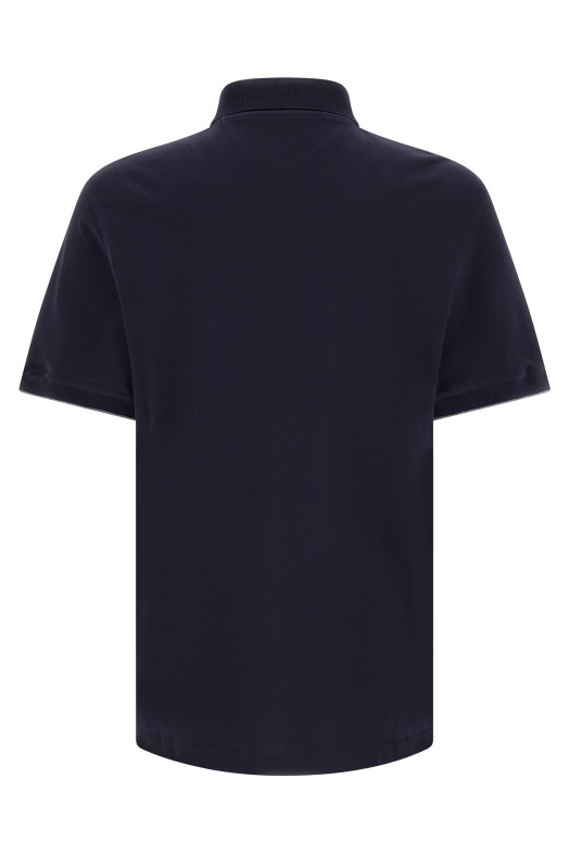 Поло з вишитим логотипом, синє BRUNELLO CUCINELLI ME8548788CD325