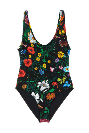 Цілісний купальник «Gucci Flora», чорний 865289XHALP1066