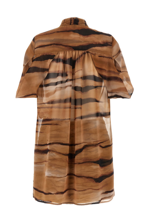 Платье с животными, коричневое ELISABETTA FRANCHI AB95662E2470