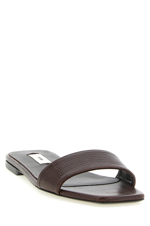 Lizard leather sandals Brown