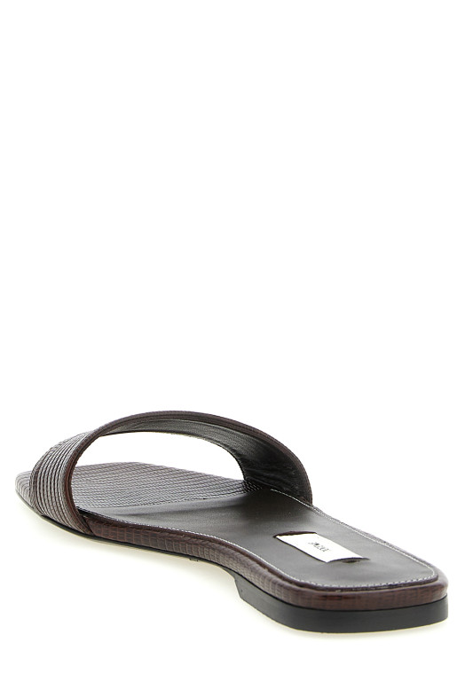 Lizard leather sandals Brown