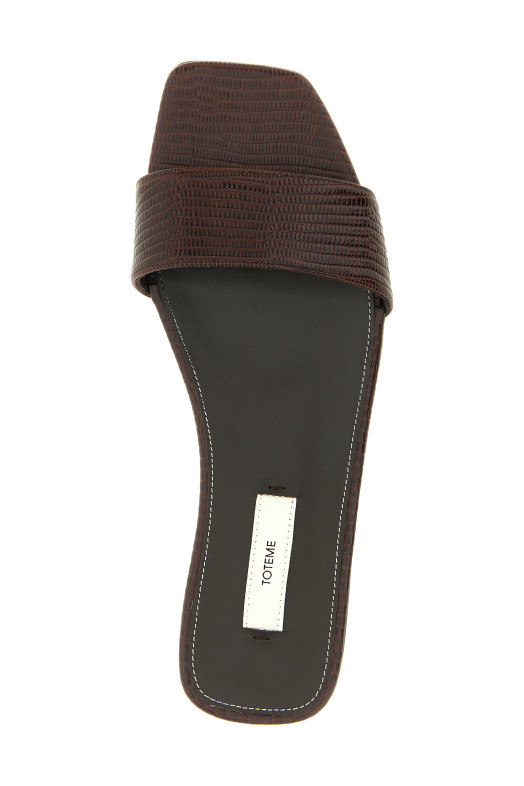 Lizard leather sandals Brown