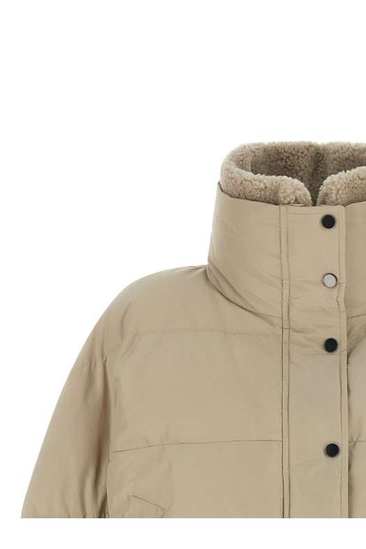 Cropped down jacket Beige